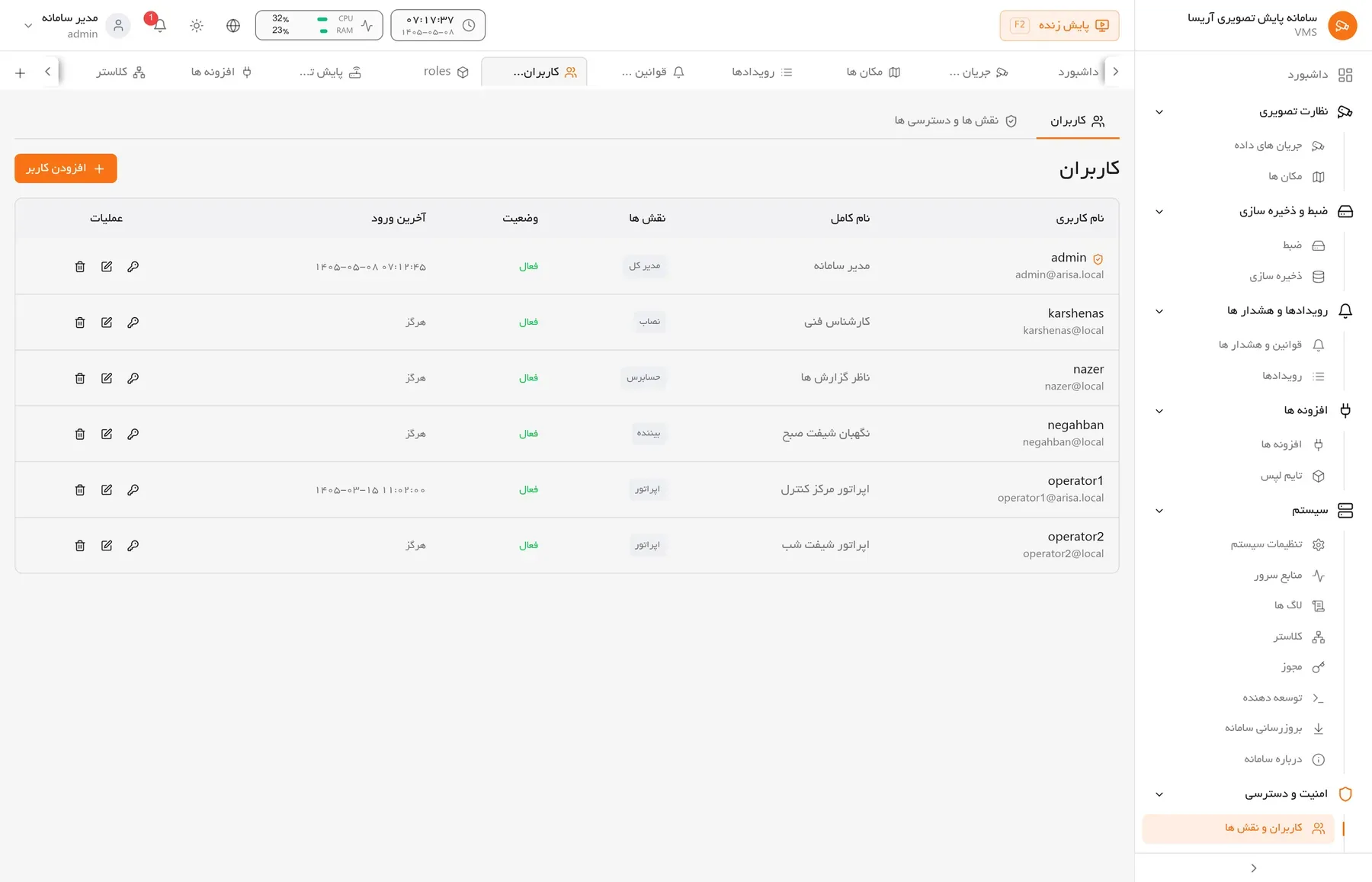 ساخت کاربر جدید و انتخاب نقش